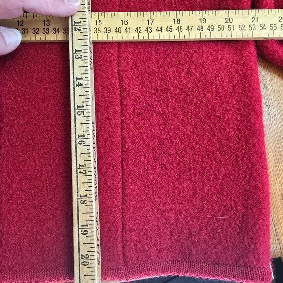 Lands' End 100% Wool Button Up Sweater Cardigan Red Vintage Size 12 - Picture 13 of 15